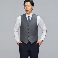 リバーシブルベスト 紺×グレー MAJI スリム 別売スーツあり【AOKI公式