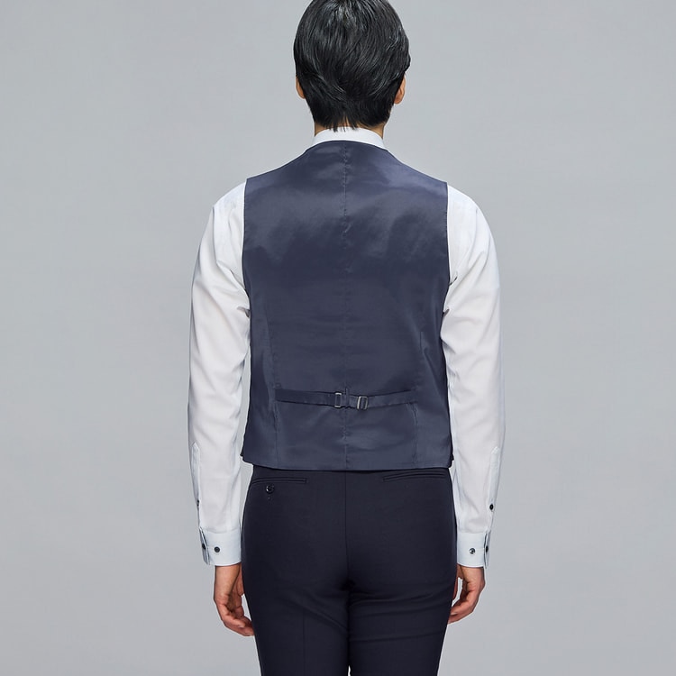 リバーシブルベスト 紺×グレー MAJI スリム 別売スーツあり【AOKI公式