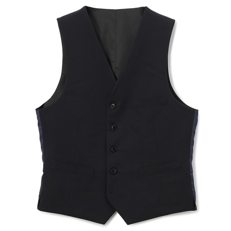 リバーシブルベスト 黒シャドー×紺シャドー JOURNAL WORKS スリム