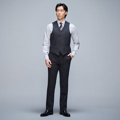 リバーシブルベスト 紺×グレー JUNKO SHIMADA JS homme ス【AOKI