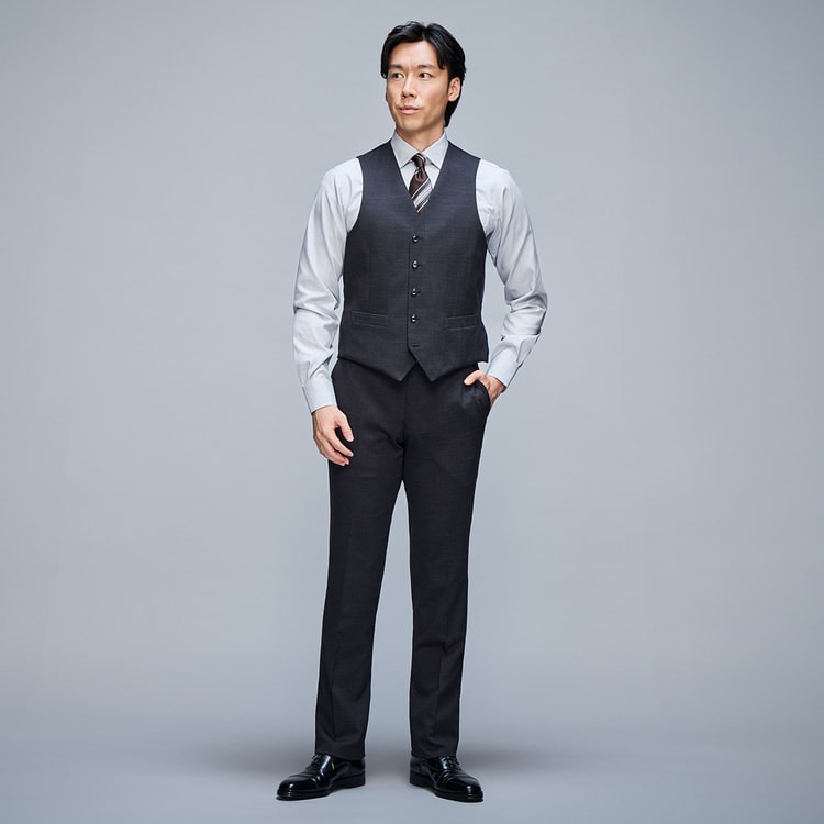 リバーシブルベスト 紺×グレー JUNKO SHIMADA JS homme ス【AOKI