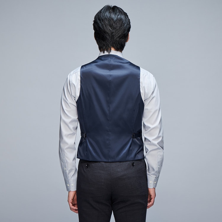 リバーシブルベスト 紺×グレー JUNKO SHIMADA JS homme ス【AOKI