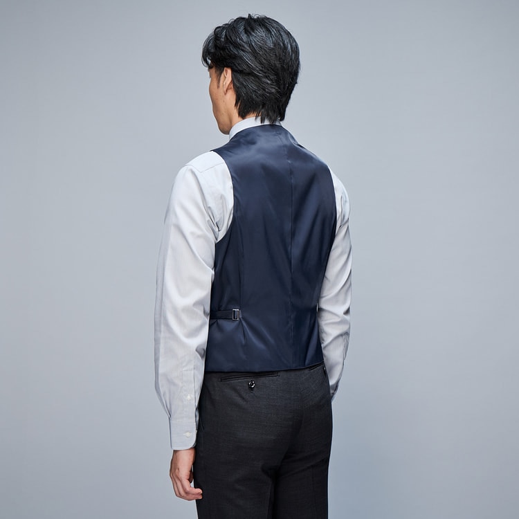 リバーシブルベスト 紺×グレー JUNKO SHIMADA JS homme ス【AOKI