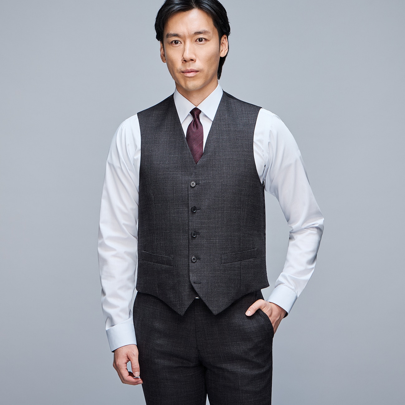 リバーシブルベルト グレー×チャコールグレー MAJI スリム 別売りスーツあり リバーシブルベルト グレー×チャコールグレー MAJI スリム 別売りスーツあり