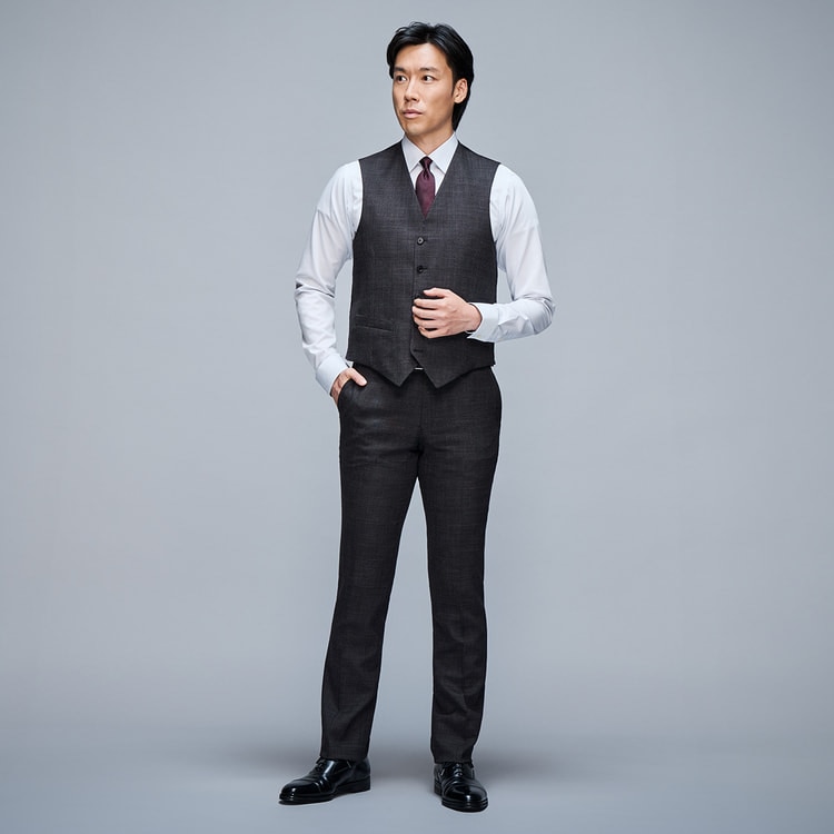 リバーシブルベルト グレー×チャコールグレー MAJI スリム