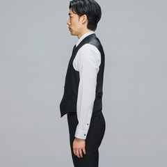 リバーシブルベスト 黒シャドー×ミディアムグレー MAJI スリム 別売