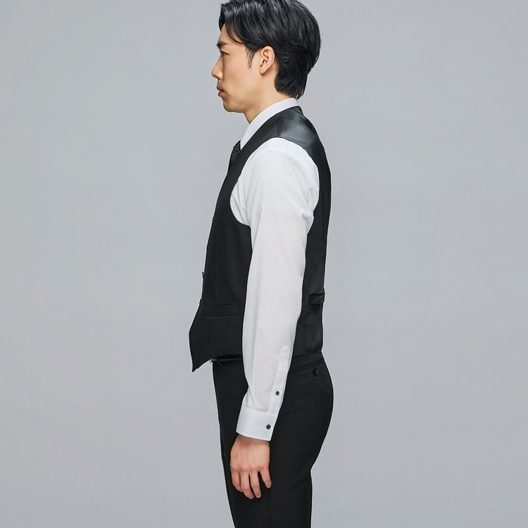 リバーシブルベスト 黒シャドー×ミディアムグレー MAJI スリム 別売