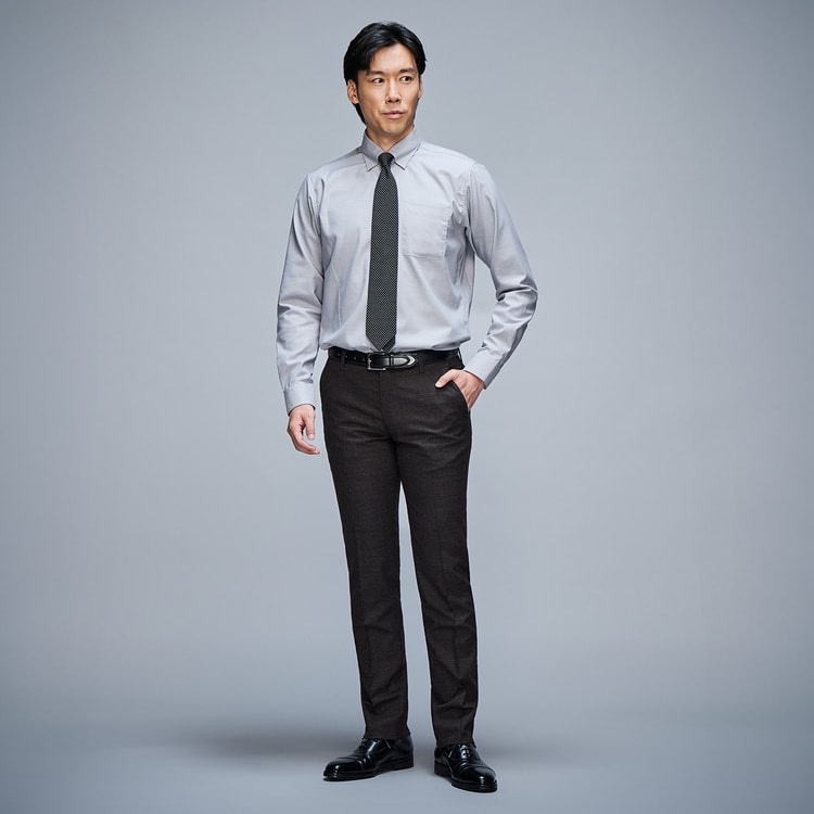 日本製 洗える 上質ウール エミネント ノータックパンツ CAFE SOHO