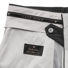 極美品✨洗える❗️アオキ CAFE SOHO ブラック　ストレッチ　A6 日本製 洗える ワンタックパンツ エミネント ミディアムグレー