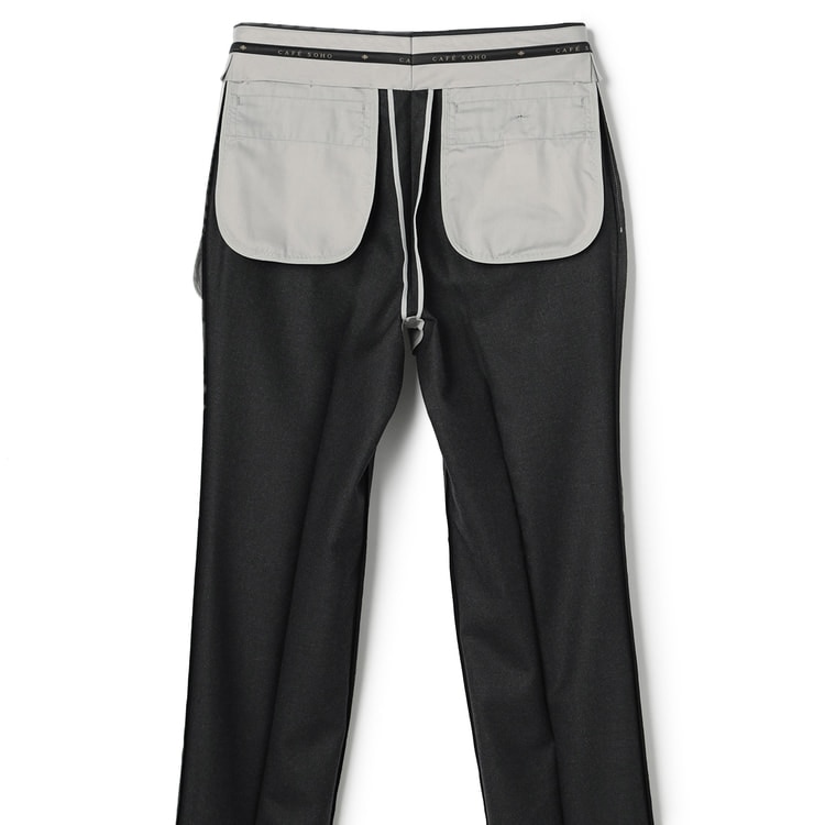 日本製 洗える タスマニアウールブレンド ワンタックパンツ エミネント