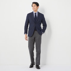 ウエストらくらく 洗える ノンアイロンストレッチ ワンタックパンツ LES MUES