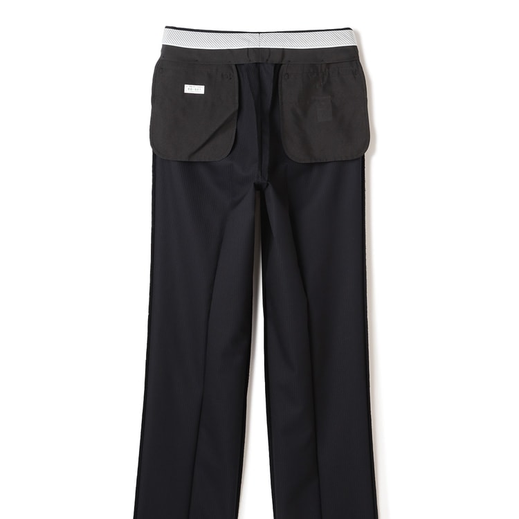 美品AOKI LES MUES パンツスーツ ストレッチ ブラック 5号/XS ウエストらくらく 洗える ノンアイロンストレッチ ワンタックパンツ