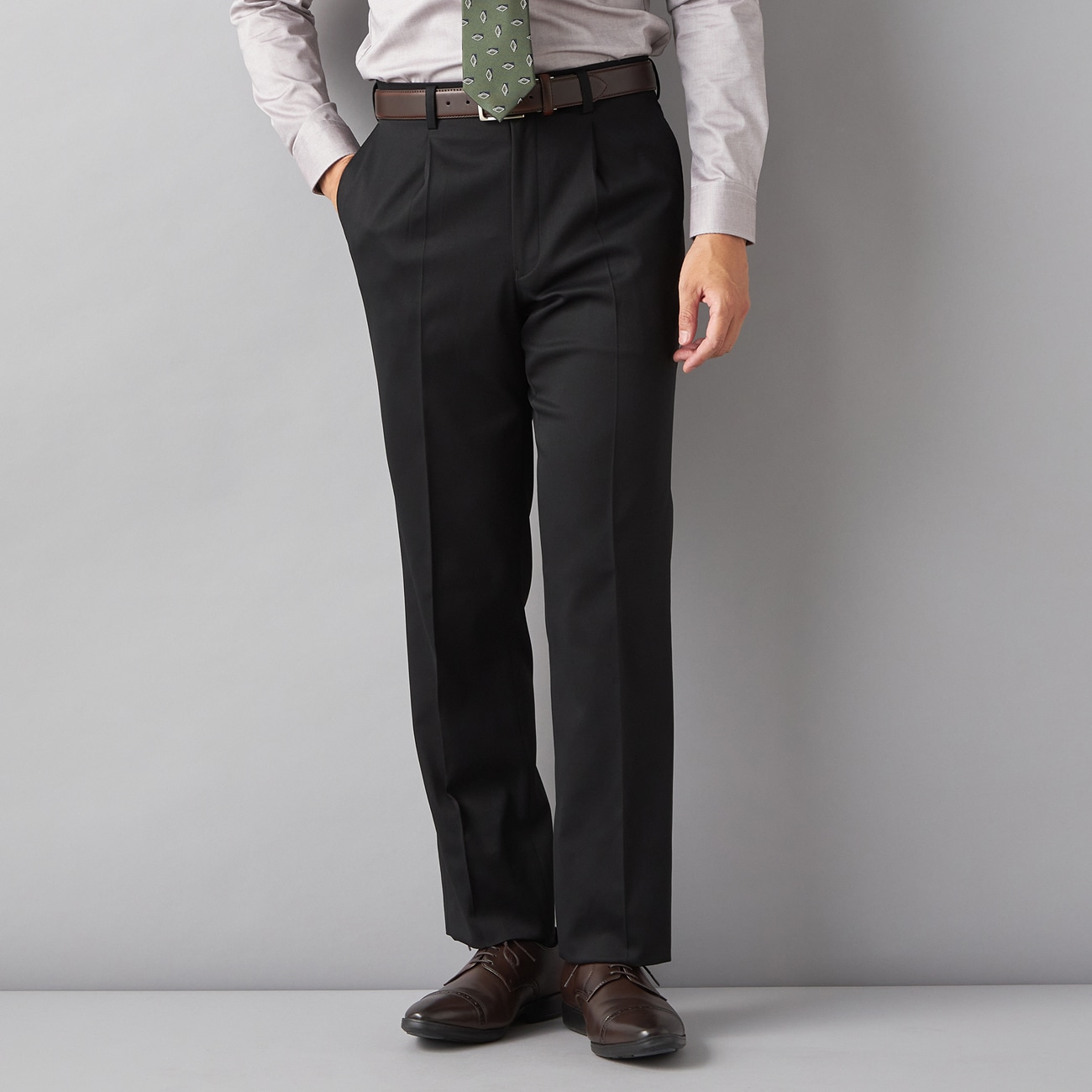 洗える ストレッチ ワンタックパンツ ラチネ LES MUES