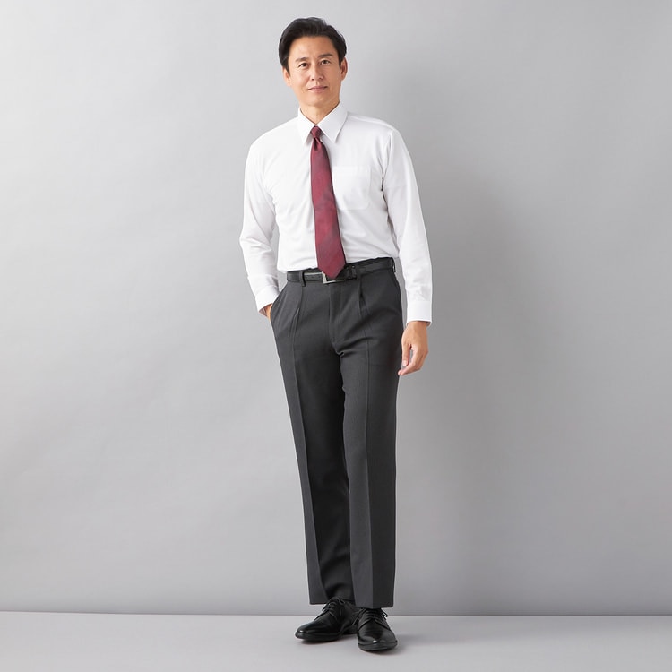 洗える ストレッチ 千鳥柄ワンタックパンツ LES MUES【AOKI公式