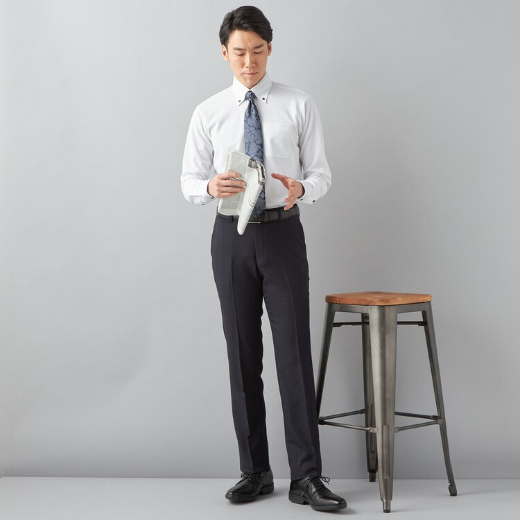 洗える ストレッチ ノータックパンツ 織柄無地 JOURNAL WORKS