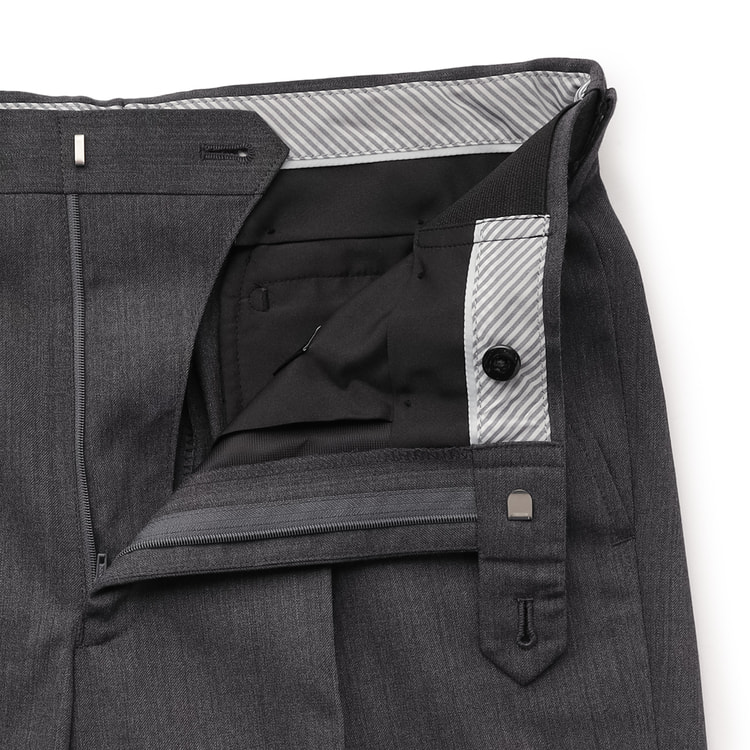 ウエストらくらく 洗える ノンアイロンストレッチ ワンタックパンツ