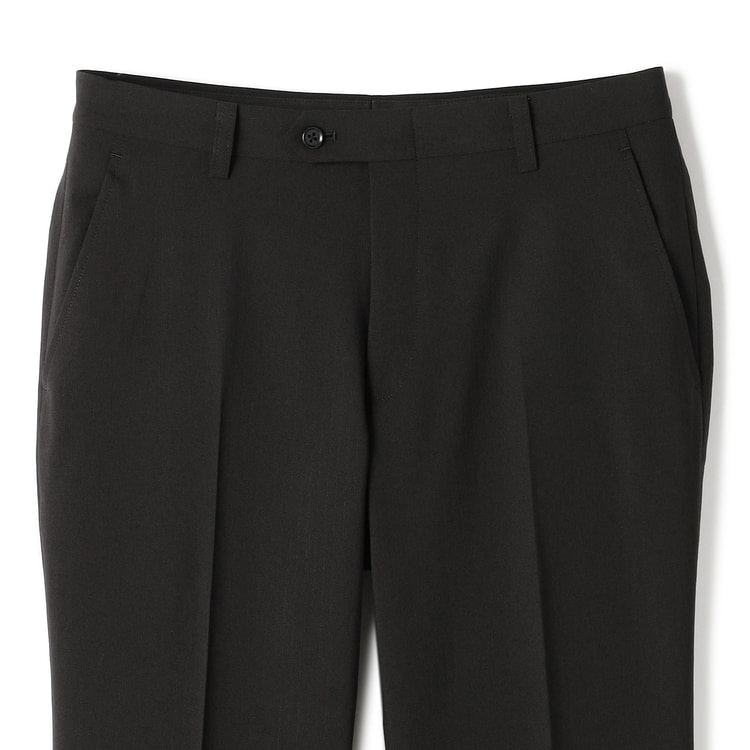 ②新品  アオキLES MUES  ノーカラージャケット テーパードパンツスーツ エアクール ウエストらくらく テーパードノータックパンツ