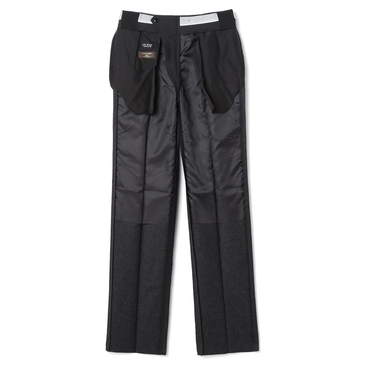 ウエストらくらく カシミヤ混 日本製上質素材パンツ ワンタック LES