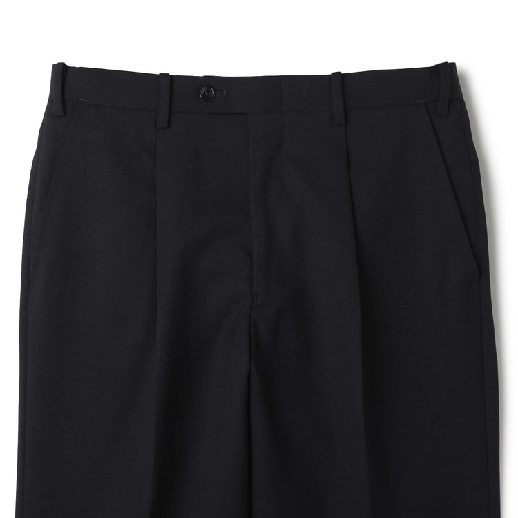 ウエストらくらく 洗える ウールブレンドストレッチミルド ワンタック