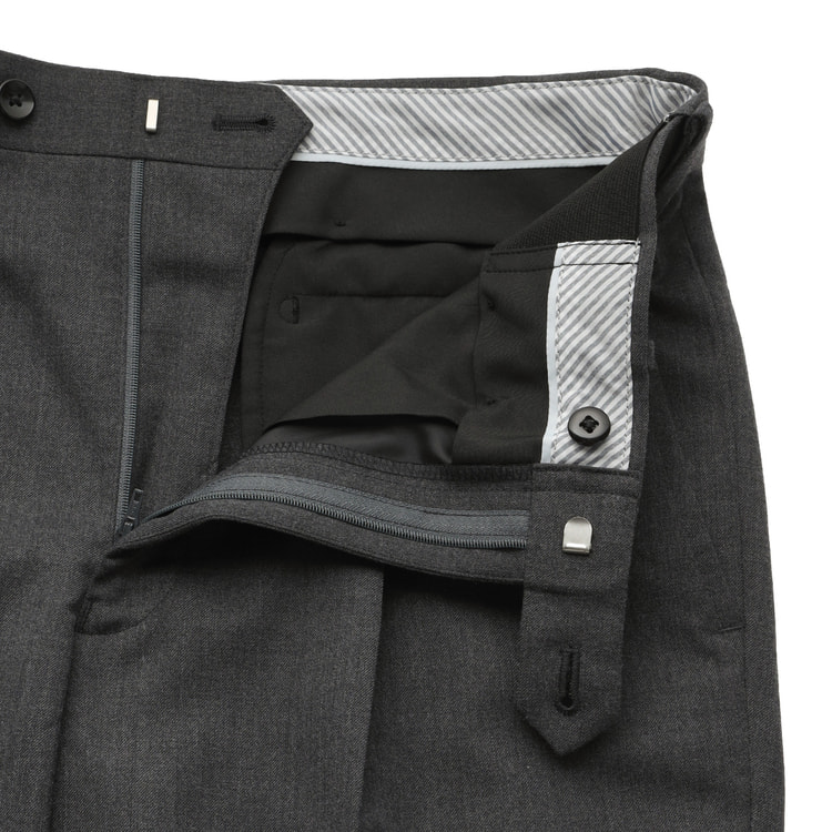 ウエストらくらく 洗える ウールブレンドストレッチミルド ワンタック