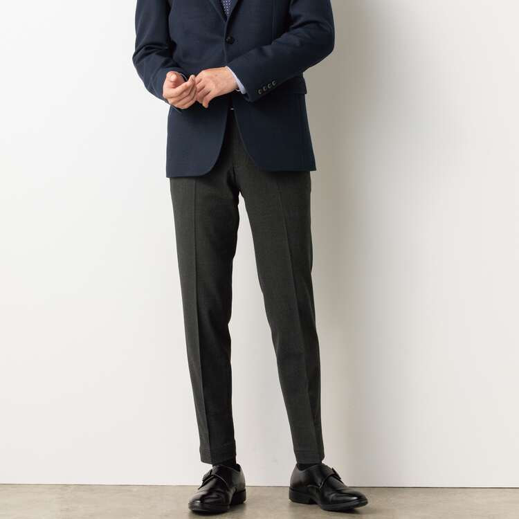 らくQパンツ】裾上げ済 ストレッチ テーパードノータック ドレス【AOKI