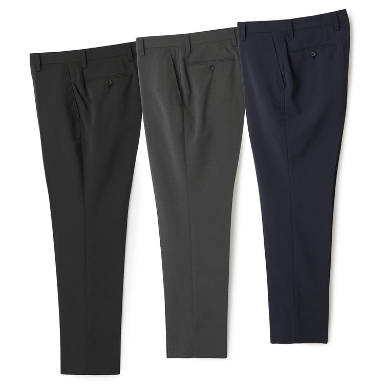 WEB限定商品】3本セット 春夏用 洗える ストレッチノータック