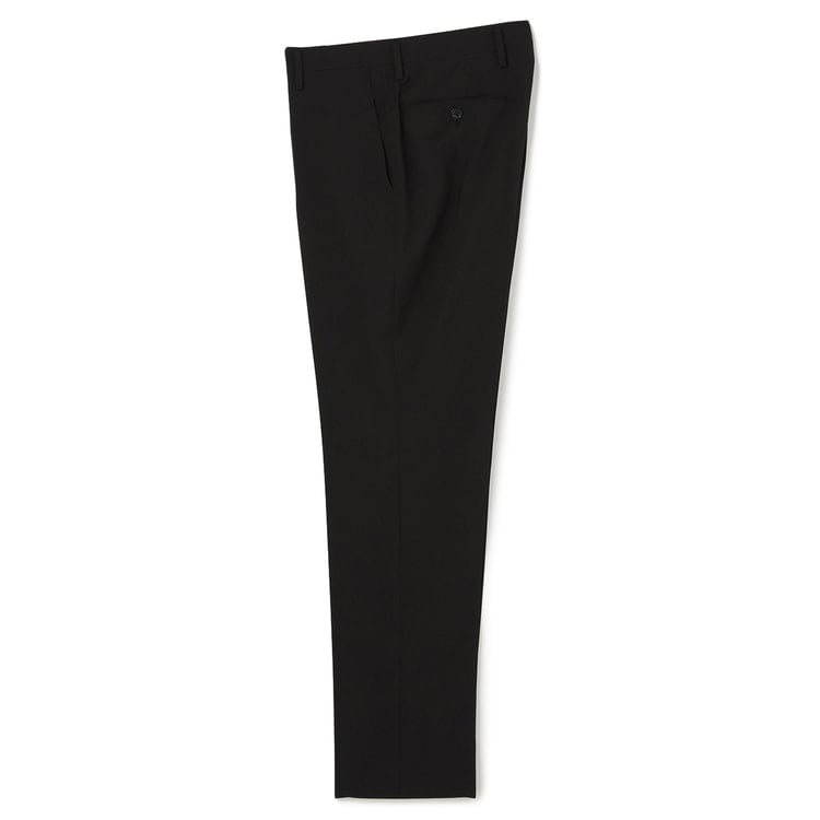 洗える ストレッチ テーパードノータックパンツ 無地 LES MUES