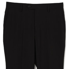 洗える ストレッチ テーパードノータックパンツ 無地 LES MUES