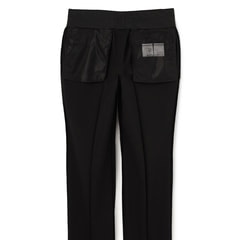 洗える ストレッチ テーパードノータックパンツ 無地 LES MUES