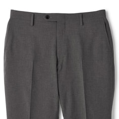 洗える ストレッチ テーパードノータックパンツ 無地 LES MUES