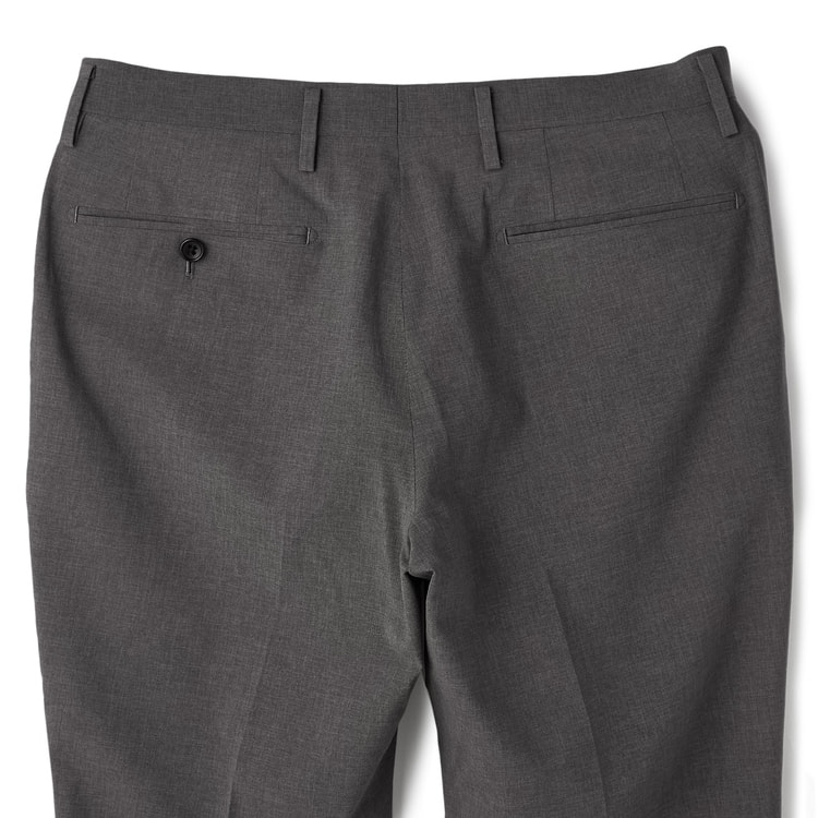 洗える ストレッチ テーパードノータックパンツ 無地 LES MUES