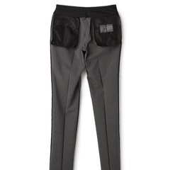 洗える ストレッチ テーパードノータックパンツ 無地 LES MUES