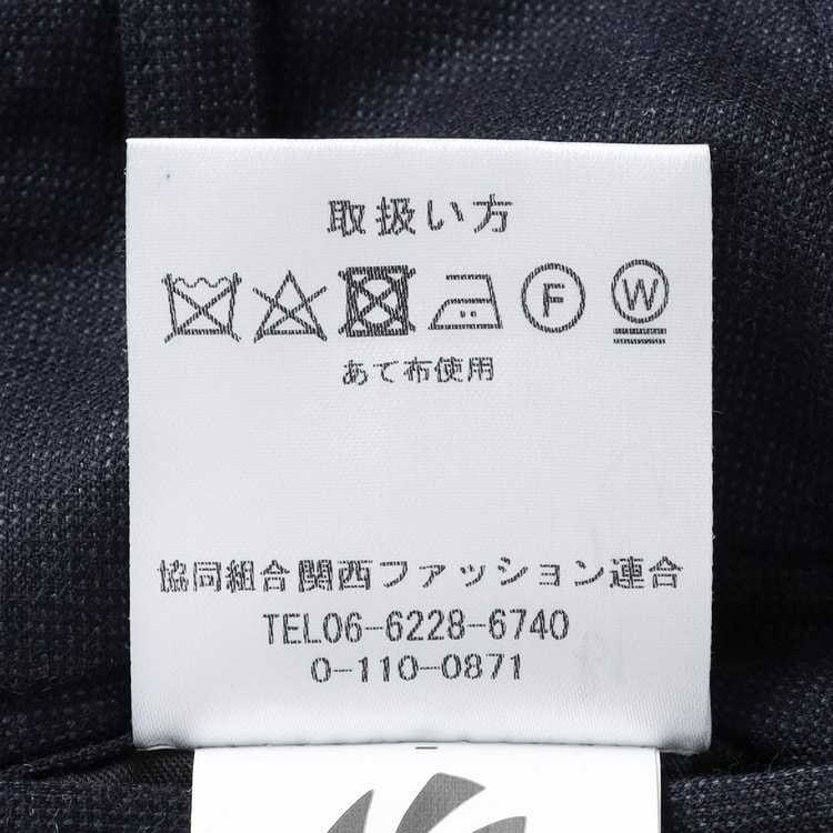 魔法のウエスト Super110′s ノータックパンツ ピンチェック JUNKO