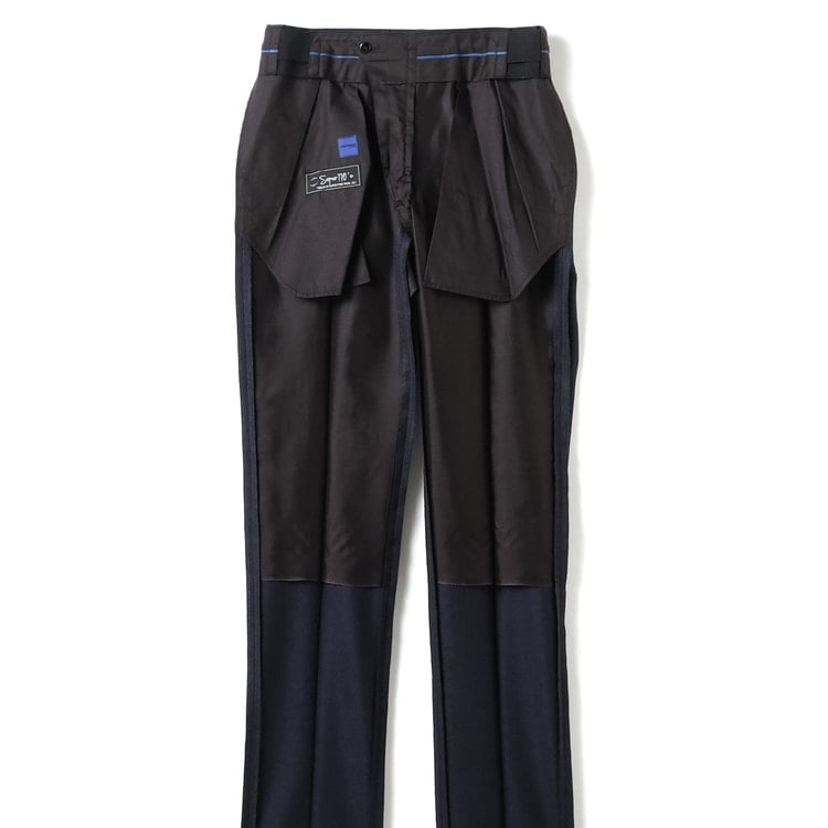 魔法のウエスト Super110′s ノータックパンツ ピンチェック JUNKO