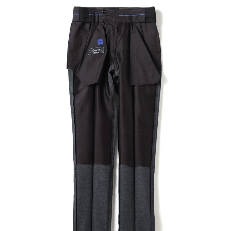 魔法のウエスト Super110′s ノータックパンツ ピンチェック JUNKO