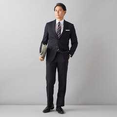ウエストらくらく 洗える ノンアイロンウールブレンドストレッチ ワンタックパンツ LES MUES セットアップ着用可