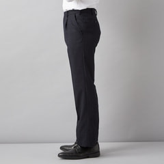 ウエストらくらく 洗える ノンアイロンウールブレンドストレッチ ワンタックパンツ LES MUES セットアップ着用可