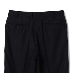 ウエストらくらく 洗える ノンアイロンウールブレンドストレッチ ワンタックパンツ LES MUES セットアップ着用可