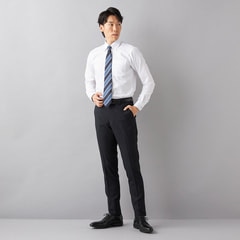 洗える ノンアイロンストレッチ ウールライク テーパードノータック