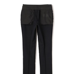 洗える ノンアイロンストレッチ ウールライク テーパードノータック