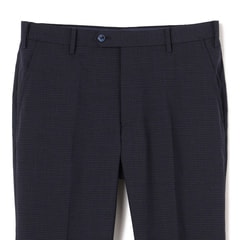 ウールブレンドエアクールパンツ ウエストらくらく テーパードノータック LES MUES セットアップ着用可