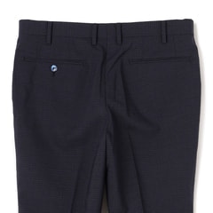 ウールブレンドエアクールパンツ ウエストらくらく テーパードノータック LES MUES セットアップ着用可