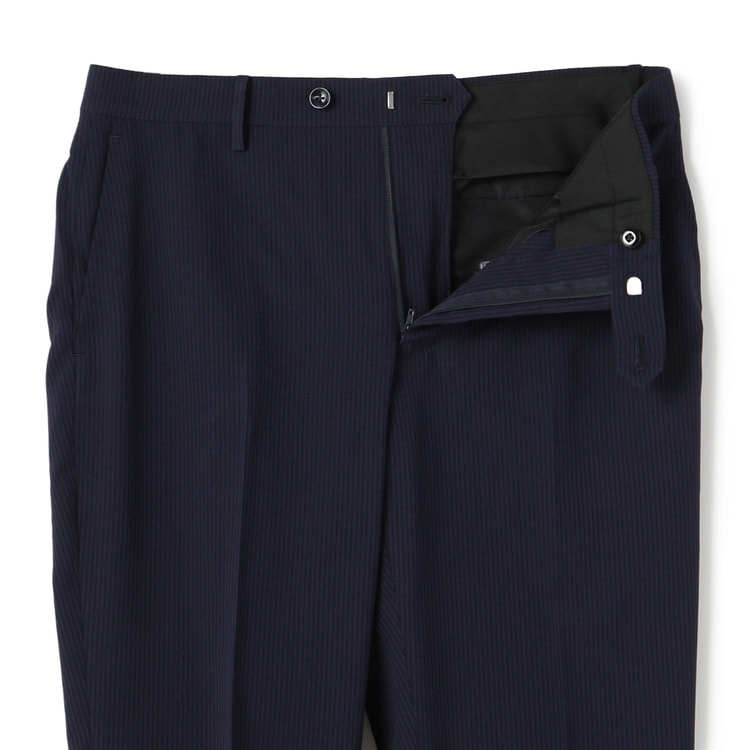 エアクール 洗える ノンアイロンテーパードノータックパンツ 紺