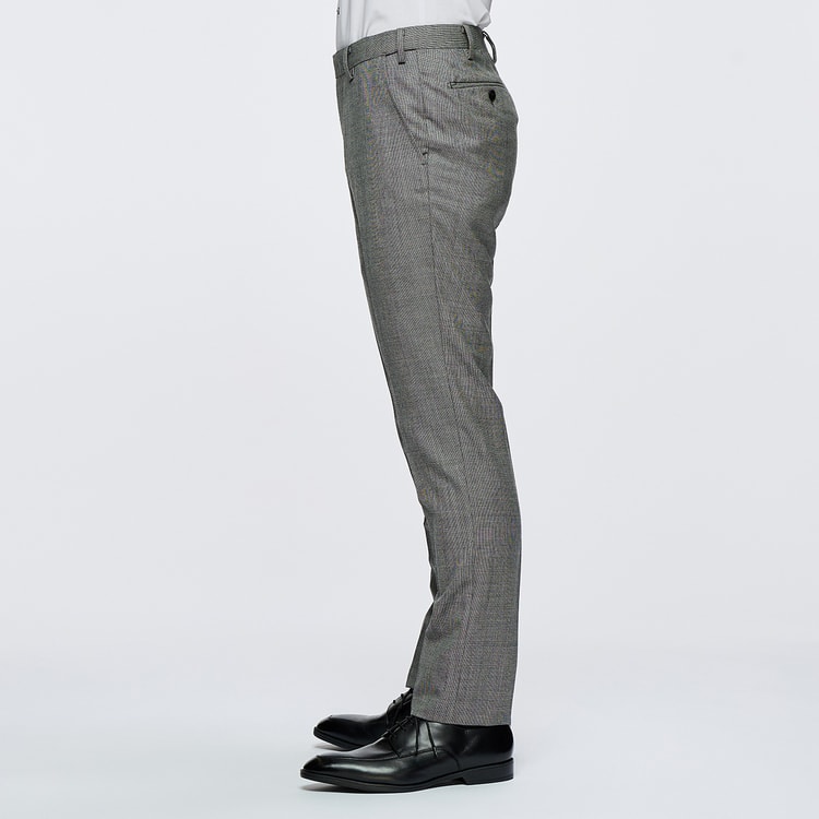 ウエストらくらく 洗える ノンアイロン ウールブレンド テーパード