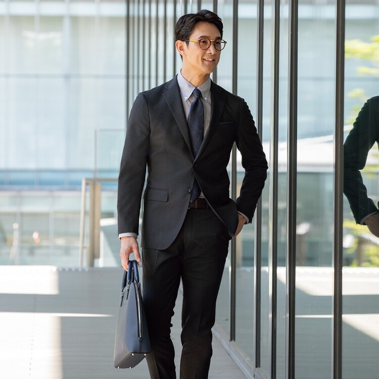 ウエストらくらく ノンアイロン 洗えるウールブレンド