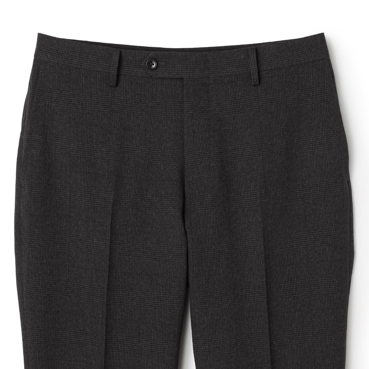 洗える ノンアイロンストレッチ ウールライク テーパードノータック