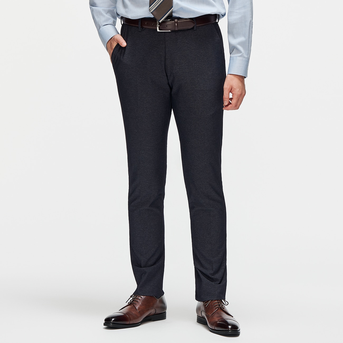 ウエストらくらく 洗える スーパーストレッチデニム調テーパードノータックパンツ LES MUES セットアップ着用可 ウエストらくらく 洗える スーパーストレッチデニム調テーパードノータックパンツ LES MUES セットアップ着用可