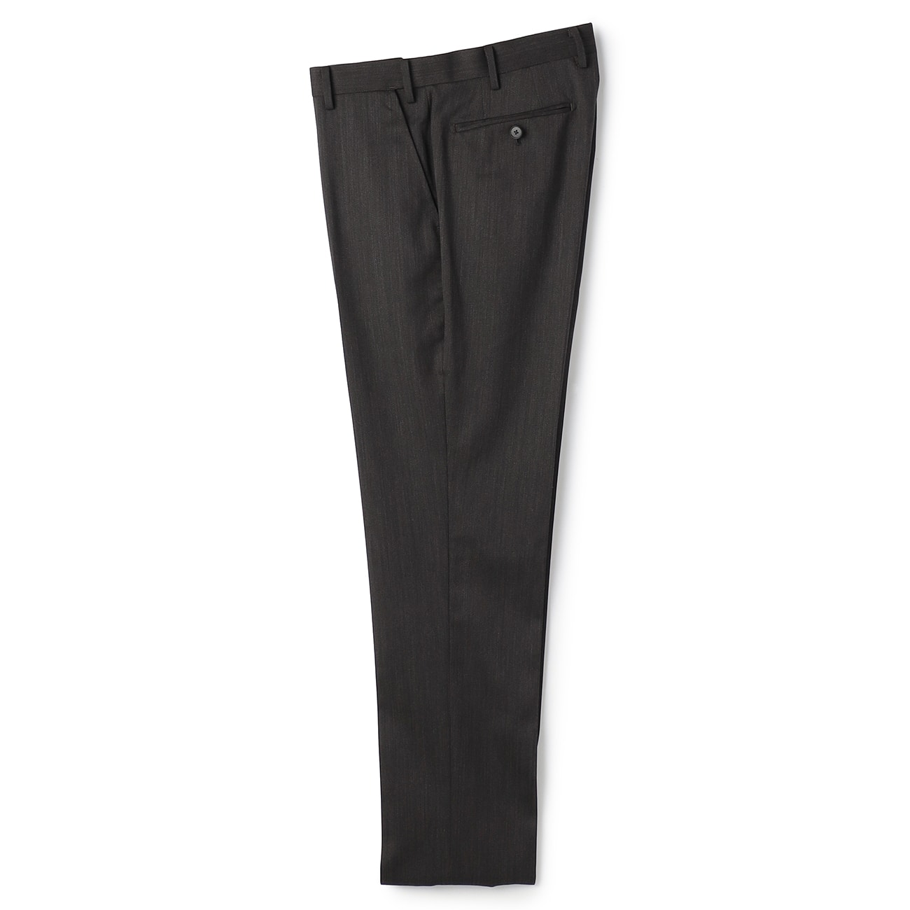 ウエストらくらく ノンアイロン 洗える ウールブレンドストレッチ テーパードノータックパンツ LES MUES セットアップ着用可