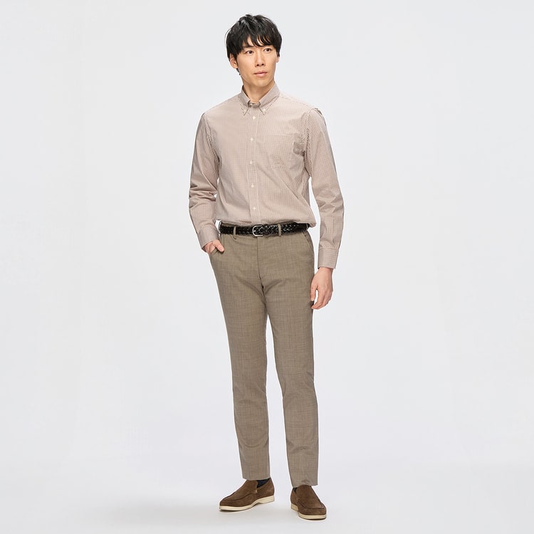 ウエストらくらく ノンアイロン 洗える スーパーストレッチウール混