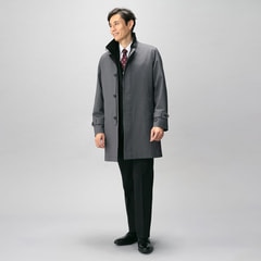 GORE-TEX 防水ビジネスコート グレー アウトレット】軽量暖かコート はっ水 防風 ストレッチ スタンドカラー